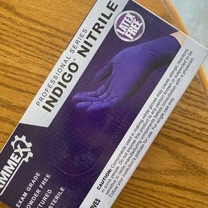 Ammex Disposable Nitrile Gloves, MED (100 per box)